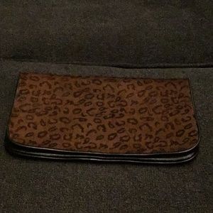 Ann Taylor Loft Black Clutch with Animal Print.